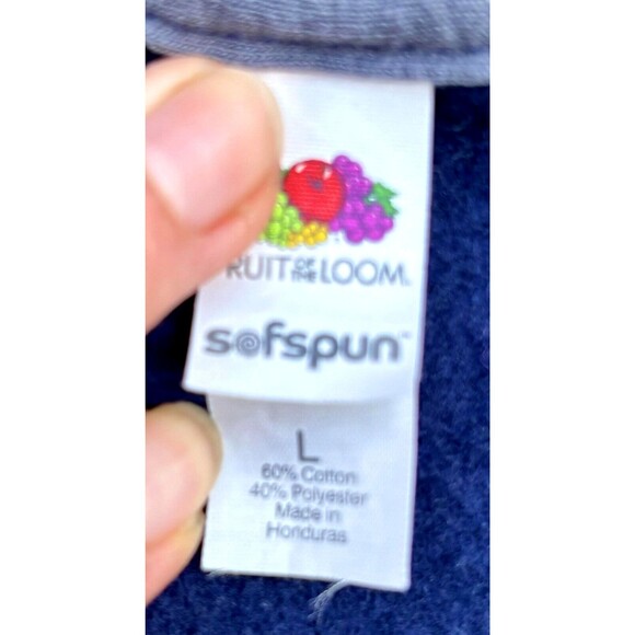 Vintage 80s Brew Thru OBX Blue Surfer Sleeve Spell Out Sweatshirt Sz Large - Picture 3 of 3